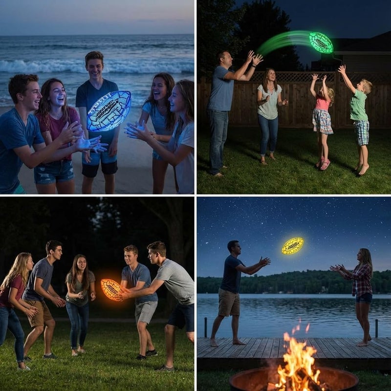 WaveRunner Glow in The Dark LED Football - Junior Size Waterproof Light Up Football, Type-C Rechargeable with Pump, Outdoor Sports Toy for Kids, Teens, and Adults - Image 4